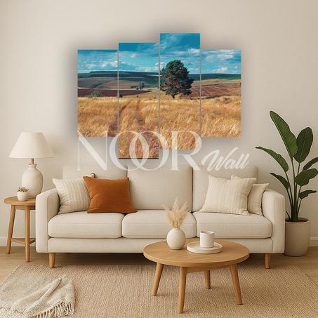 لوحة جدارية طبيعية رباعية