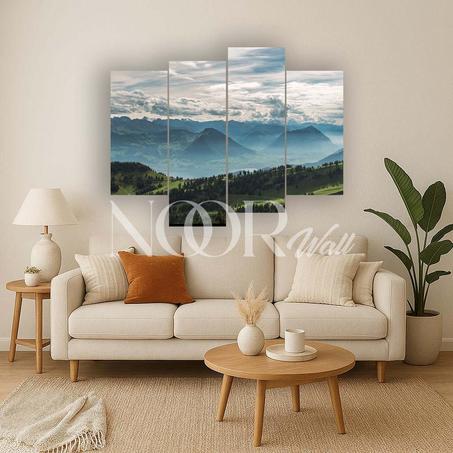 لوحة جدارية طبيعية رباعية