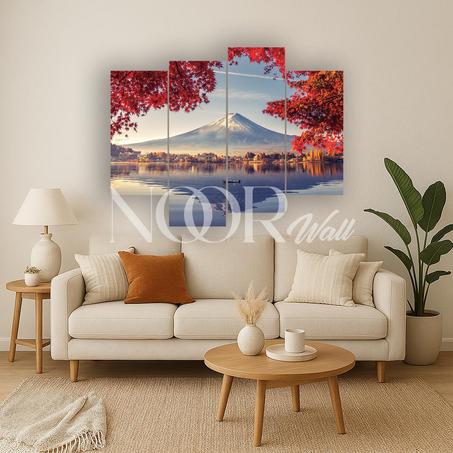 لوحة جدارية طبيعية رباعية