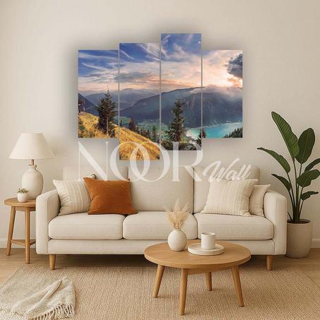 لوحة جدارية طبيعية رباعية