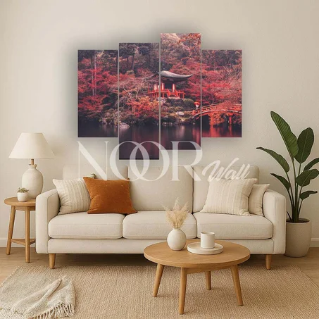 لوحة جدارية طبيعية رباعية