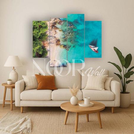 لوحة جدارية طبيعية رباعية