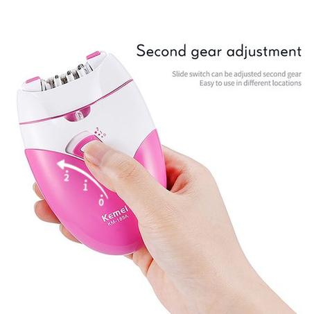 Kemei Épilateur Électrique Rechargeable pour Femmes Épilateur Sans Fil pour Corps