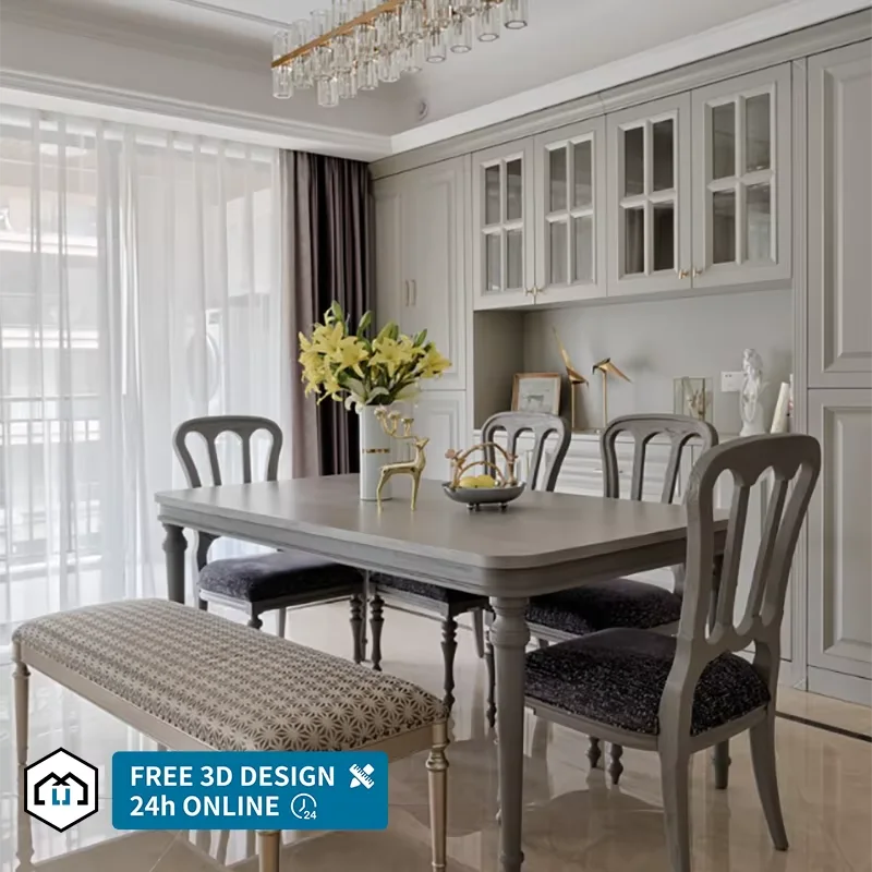 Solid Wood Kitchen Cabinets Cupboard Wooden Cupboards Furniture for Kitchen