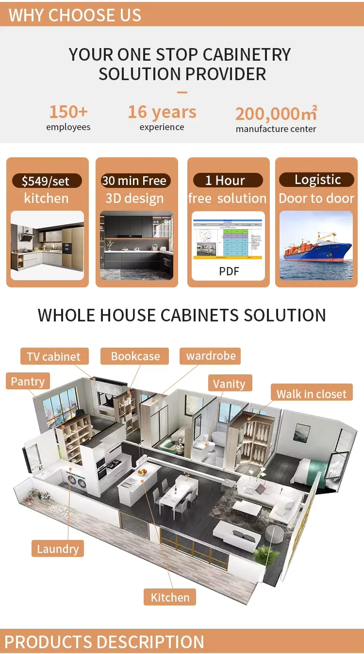 Solid Wood Kitchen Cabinets Cupboard Wooden Cupboards Furniture for Kitchen