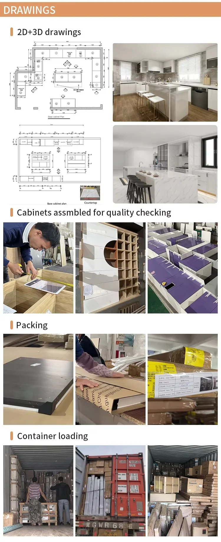 Solid Wood Kitchen Cabinets Cupboard Wooden Cupboards Furniture for Kitchen