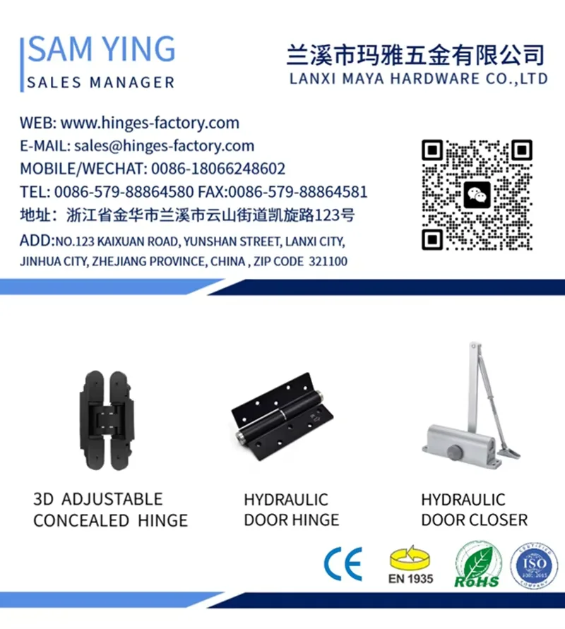 Adjustable 3-Way Concealed Invisible Hinge Heavy-Duty Modern Design Concealed Hinge Big Wooden Doors Zamak Door Window Hinges