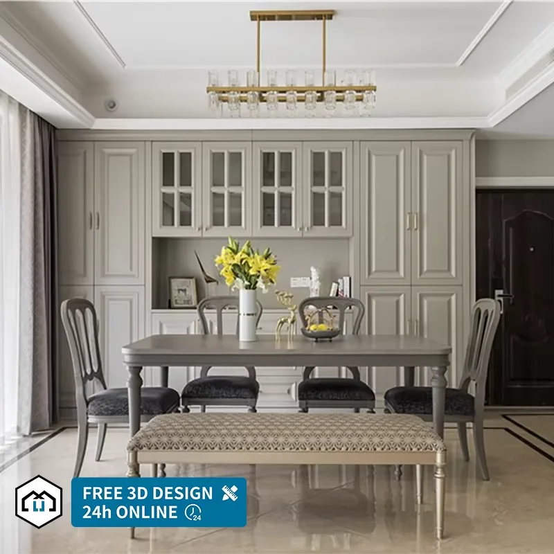 Solid Wood Kitchen Cabinets Cupboard Wooden Cupboards Furniture for Kitchen