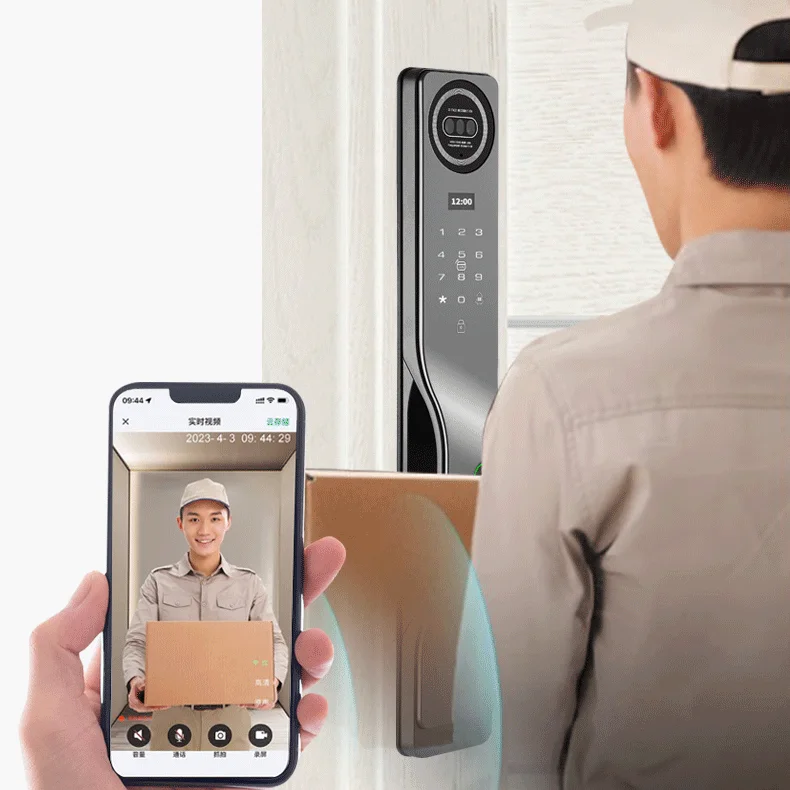 Wholesale OEM push pull 6085 mortise swing gate electronic smart aluminum door locks with cat eye