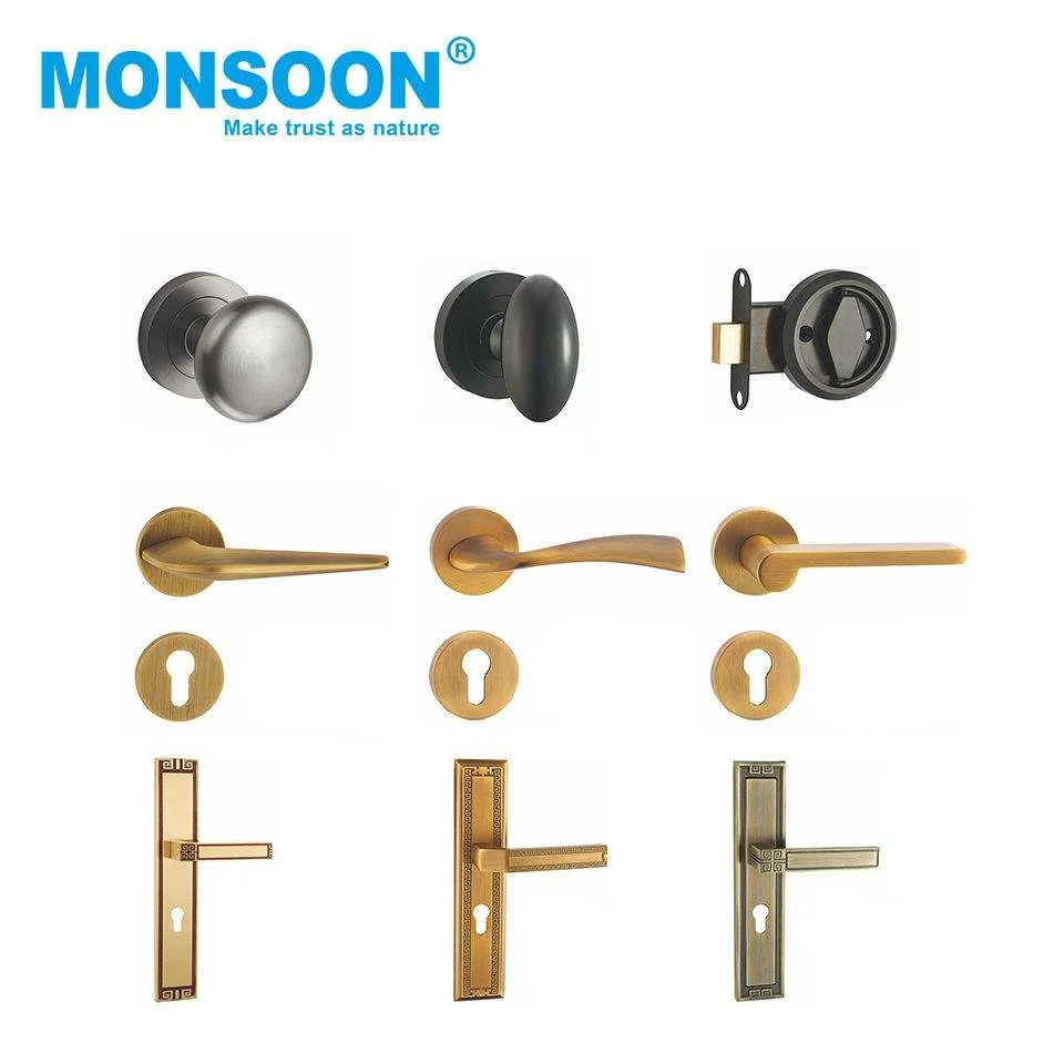 Wooden Door Lever Lock Interior Bedroom Door Lock Stainless Steel Alloy Modern Entrance Door Pull Handle for Entry Bedroom