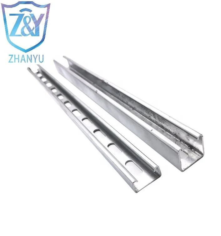 ZHANYU Stainless Steel Riel Strut / Carbon Steel / Alloy Steel Cable Tray and Cable Ladder Strut Slotted C Channel Steel