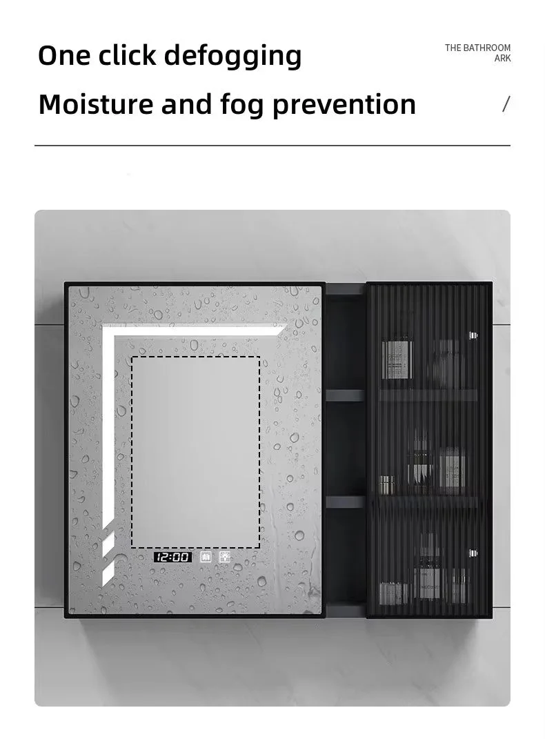 Custom High Quality Modern Design Aluminum Bathroom Cabinet with LED Mirror Wall Mounted for Hotel Use