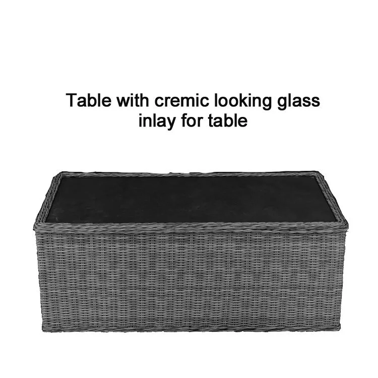 Classic Rattan and Wicker Furniture Set Modern Aluminum Metal Garden Sofa and Table for Hotel Exterior Villa Outdoor Use