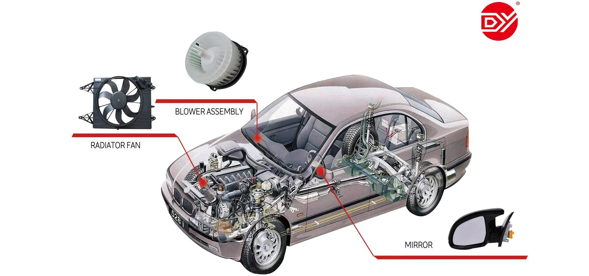 Auto Parts Car Radiator Cooling Fan Assembly for HYUNDAI