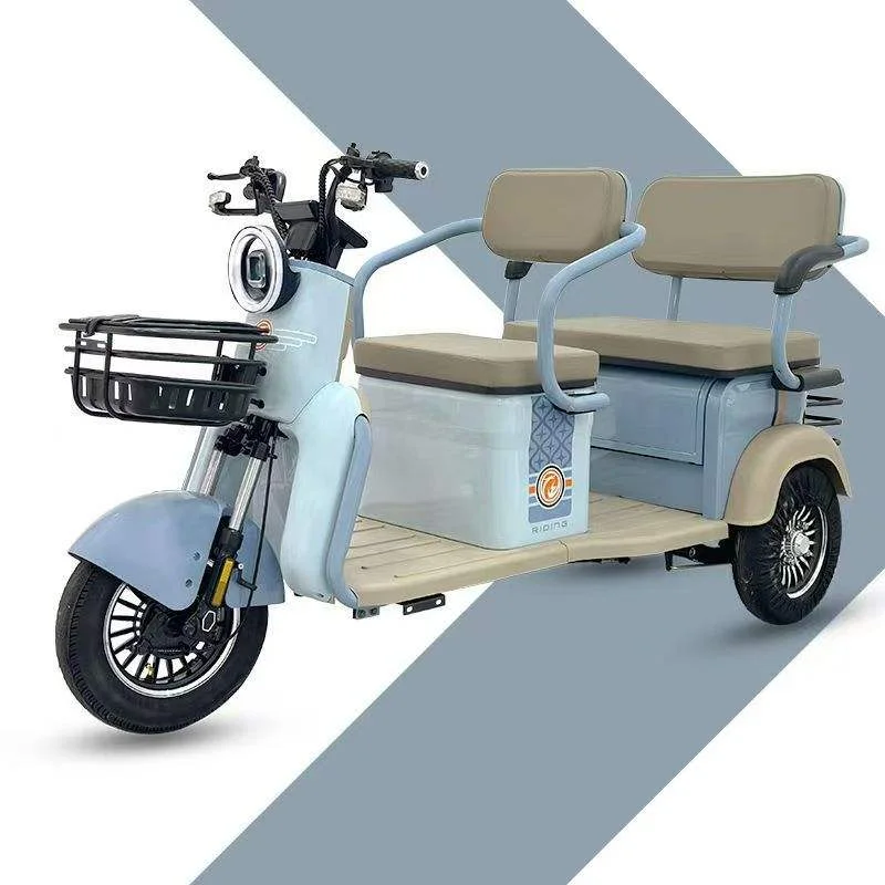 800W 1000W Electric Tricycles 3 Wheel Electric Cargo Bike Household Small Scooter Three-seat Adjustable Electric Tricycles
