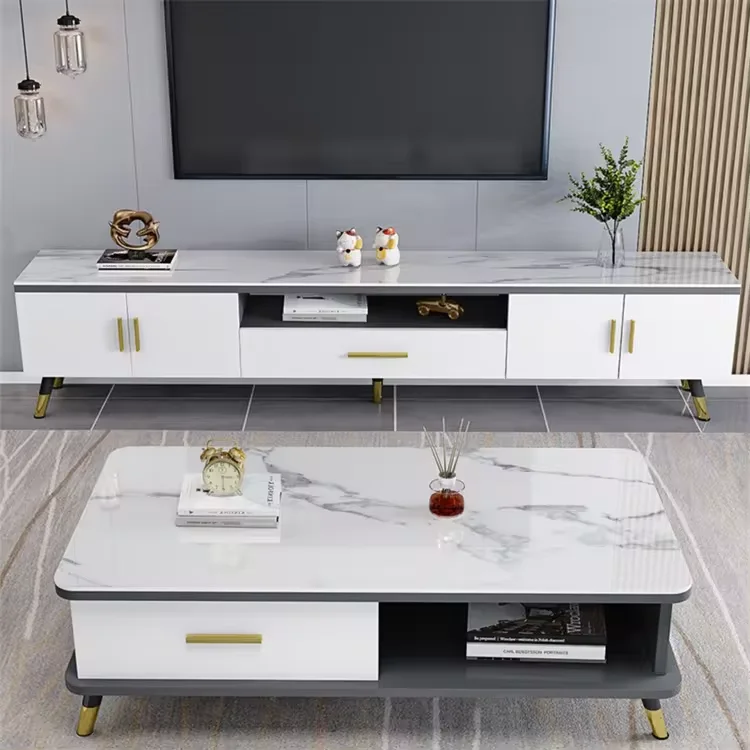 Wholesale Manufacturer Light Luxury Tv Cabinet Living Room Wall Cabinet Nordic Tea Table Combination Cabinet