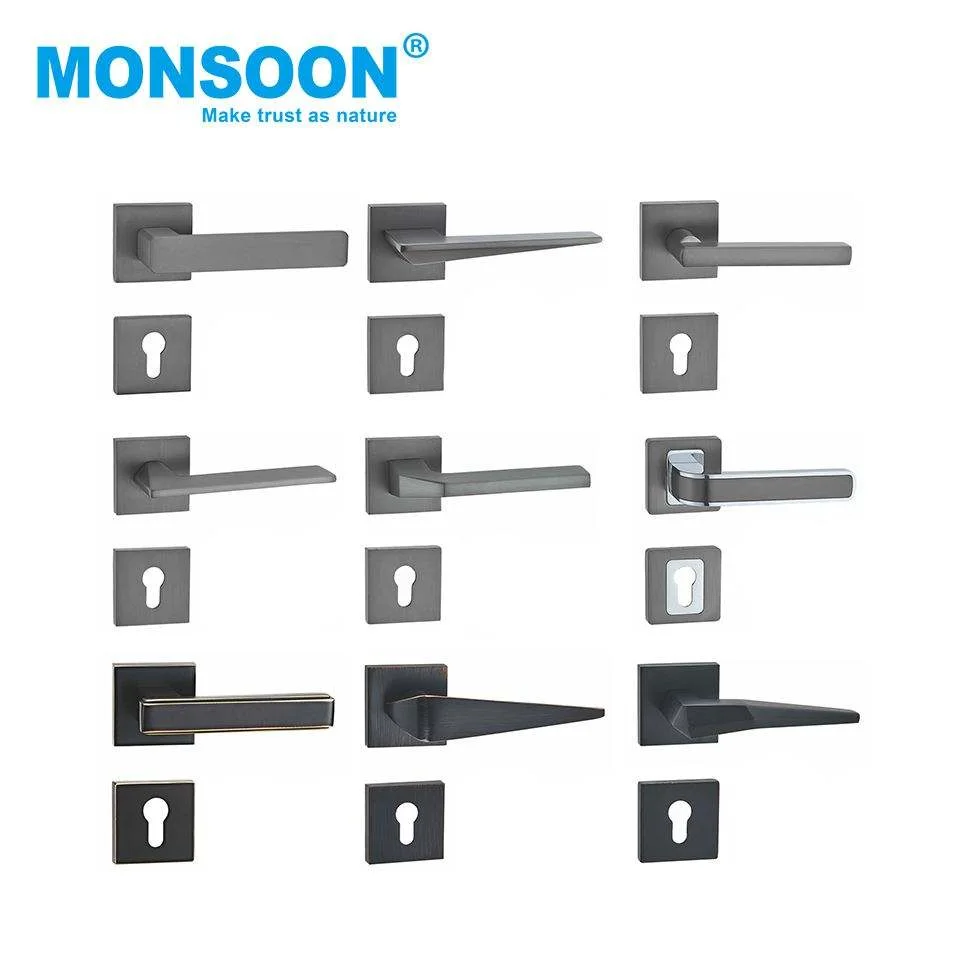 Wooden Door Lever Lock Interior Bedroom Door Lock Stainless Steel Alloy Modern Entrance Door Pull Handle for Entry Bedroom