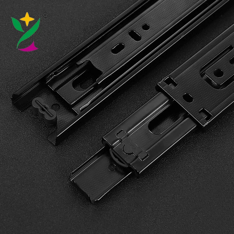 YUXING 45mm Kitchen Furniture Slide Rail Telescopic Channel 3-Fold Full Extension Ball Bearing Cabinet Drawer Slide