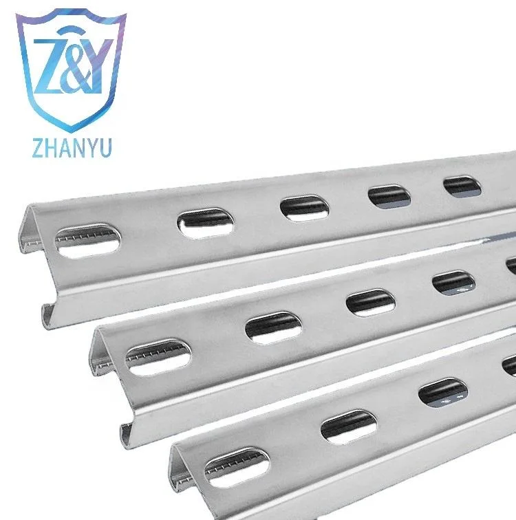ZHANYU Stainless Steel Riel Strut / Carbon Steel / Alloy Steel Cable Tray and Cable Ladder Strut Slotted C Channel Steel