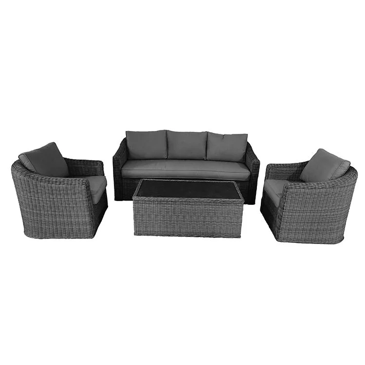 Classic Rattan and Wicker Furniture Set Modern Aluminum Metal Garden Sofa and Table for Hotel Exterior Villa Outdoor Use
