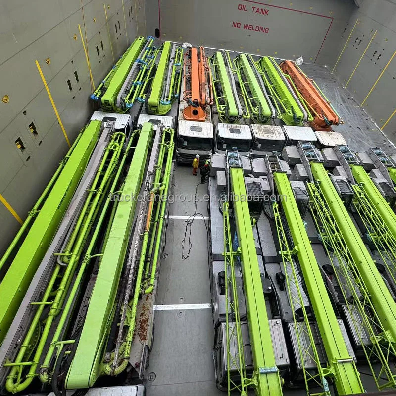 Used 63 Meters Zoomlion Truck Mounted Concrete Pump with Original Paint AROCS Benz Truck's Diesel Power Engine Motor Core