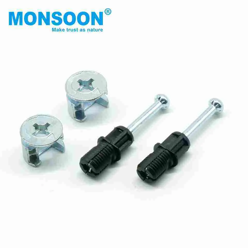 Hardware Cabinet Eccentric Connecting Fittings Panels Cam Lock Insert Nut Three-in-one Plastic Furniture Joint Connector