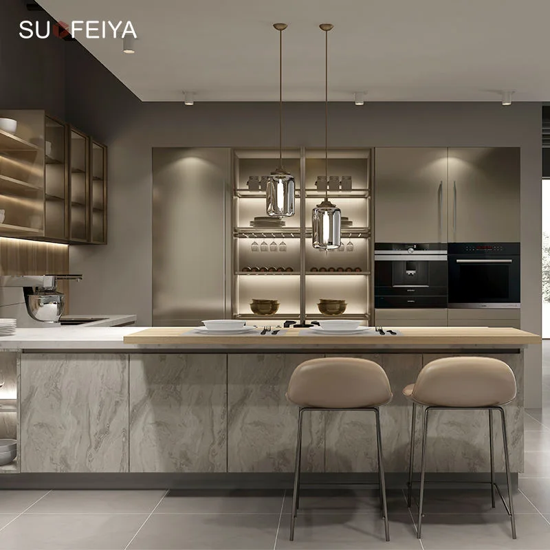 Solid Wood Kitchen Cabinets Cupboard Wooden Cupboards Furniture for Kitchen