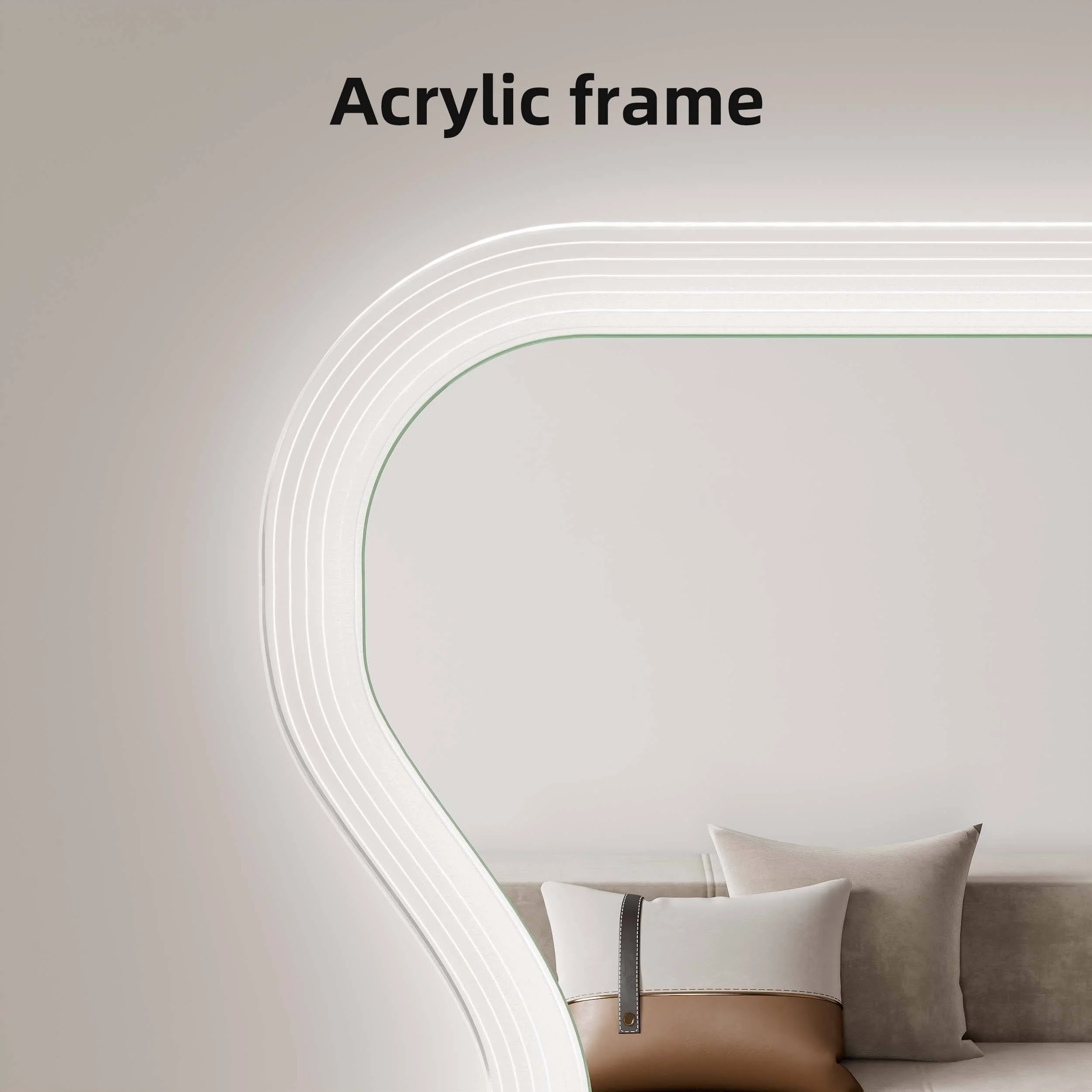 Bedroom Living Room Wall Mounted Hair Salon Floor Body Dressing With Light Irregular Decorative Full Length Wavy Led Mirror