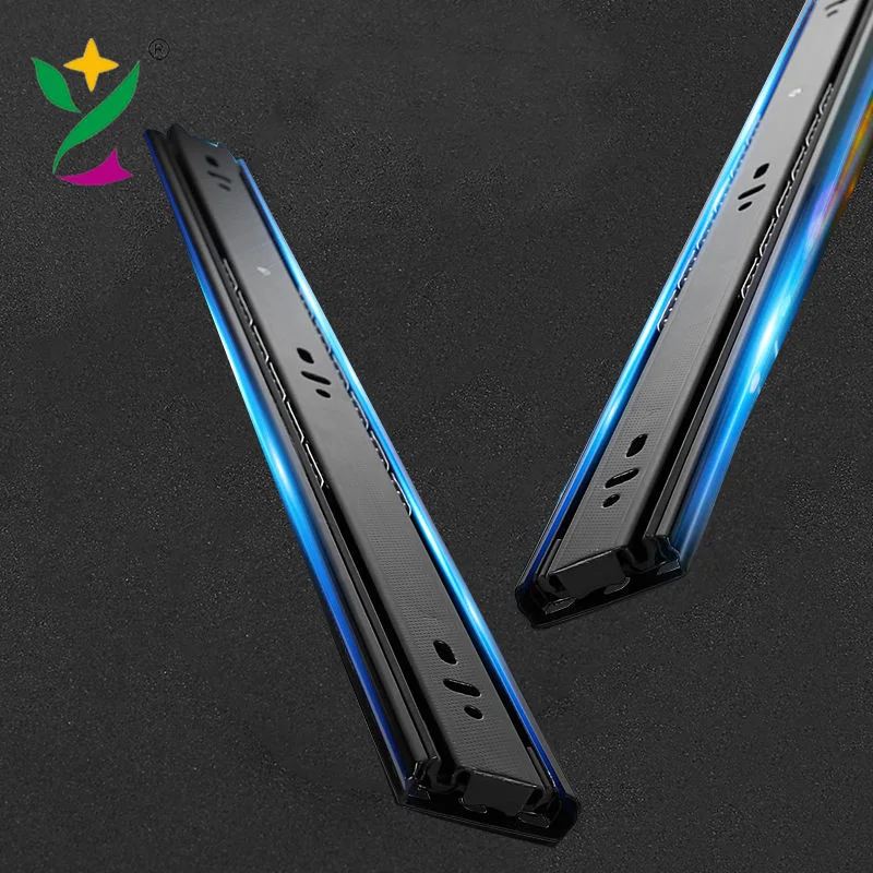 YUXING 45mm Kitchen Furniture Slide Rail Telescopic Channel 3-Fold Full Extension Ball Bearing Cabinet Drawer Slide