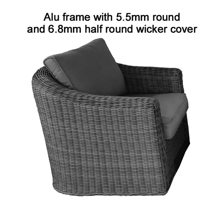 Classic Rattan and Wicker Furniture Set Modern Aluminum Metal Garden Sofa and Table for Hotel Exterior Villa Outdoor Use