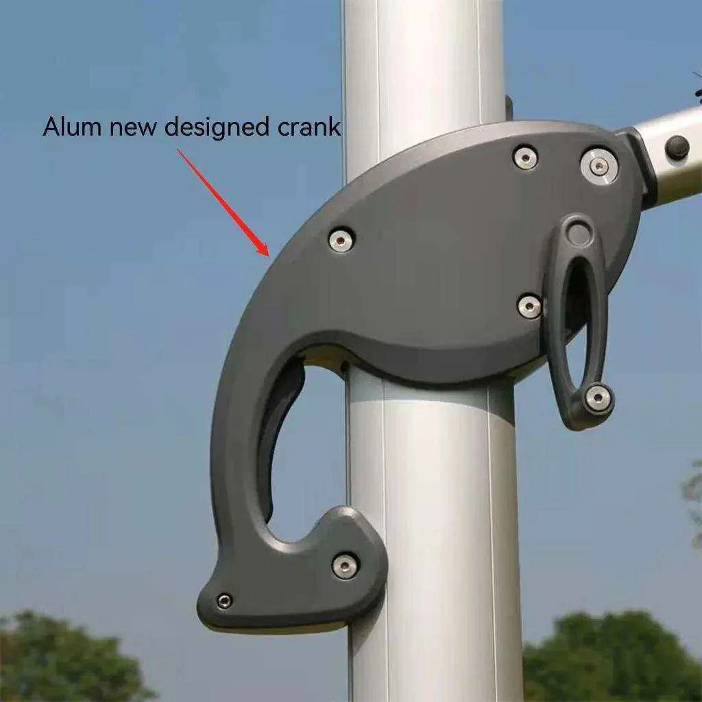 10ft Offset Cantilever Garden Led Umbrella Patio Outdoor Parasol With Solar Lights