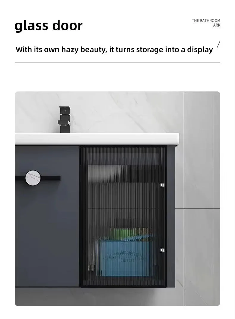 Custom High Quality Modern Design Aluminum Bathroom Cabinet with LED Mirror Wall Mounted for Hotel Use