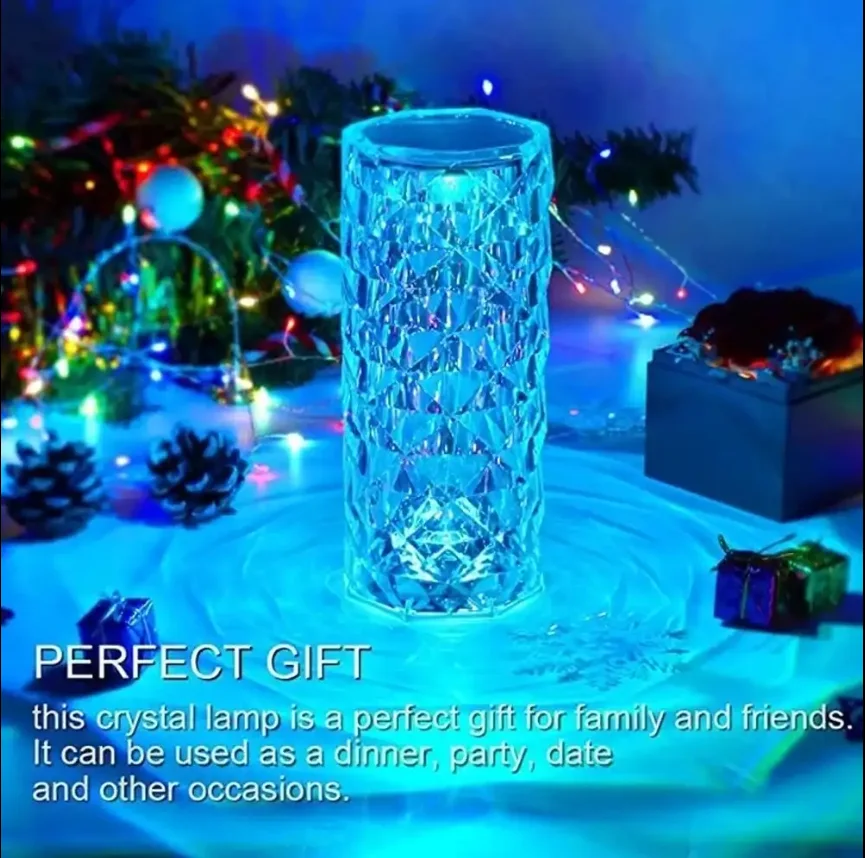 Crystal Table Desk Indoor Lighting Luxury Rose Sensor Rechargeable Usb Rgb Home Decor Led Led Green Bedside Touch Lamp