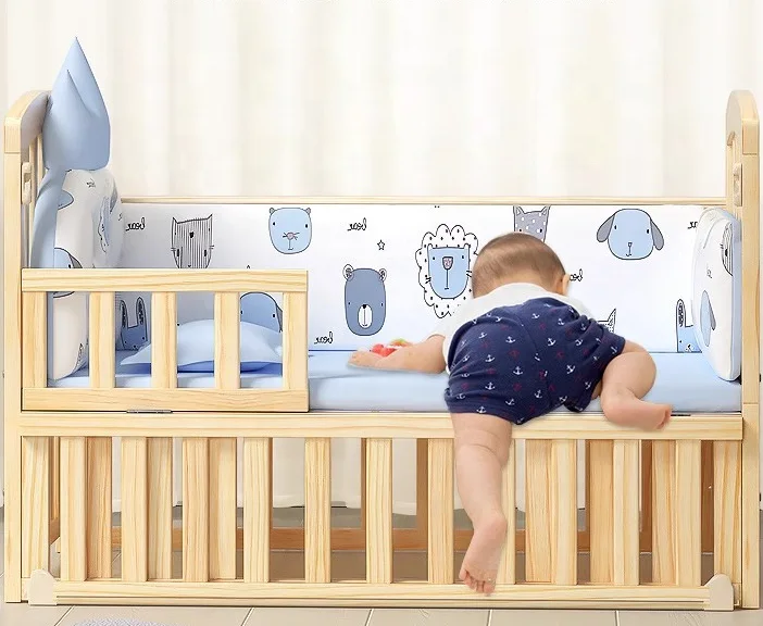 SeaMind Convertible Woodenbaby Cot Crib Baby Bed 5 in 1 Multi-functional Crib Closet and Store Space Extended Kid Bed 0-12 Years