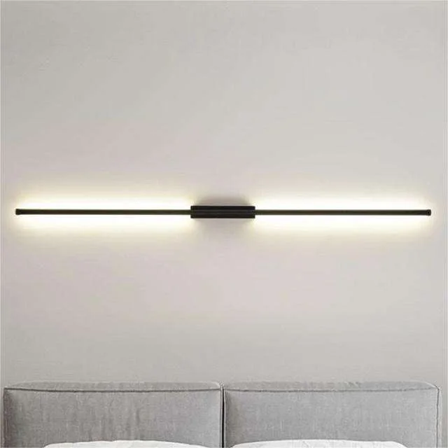 New Minimalist Long Strip Hotel Bedroom Bedside Led Wall Lamp Black Warm Living Room TV Backdrop Led Wall Light