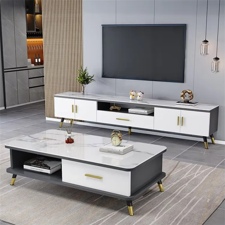Wholesale Manufacturer Light Luxury Tv Cabinet Living Room Wall Cabinet Nordic Tea Table Combination Cabinet