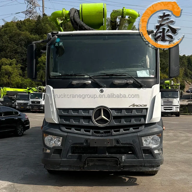 Used 63 Meters Zoomlion Truck Mounted Concrete Pump with Original Paint AROCS Benz Truck's Diesel Power Engine Motor Core