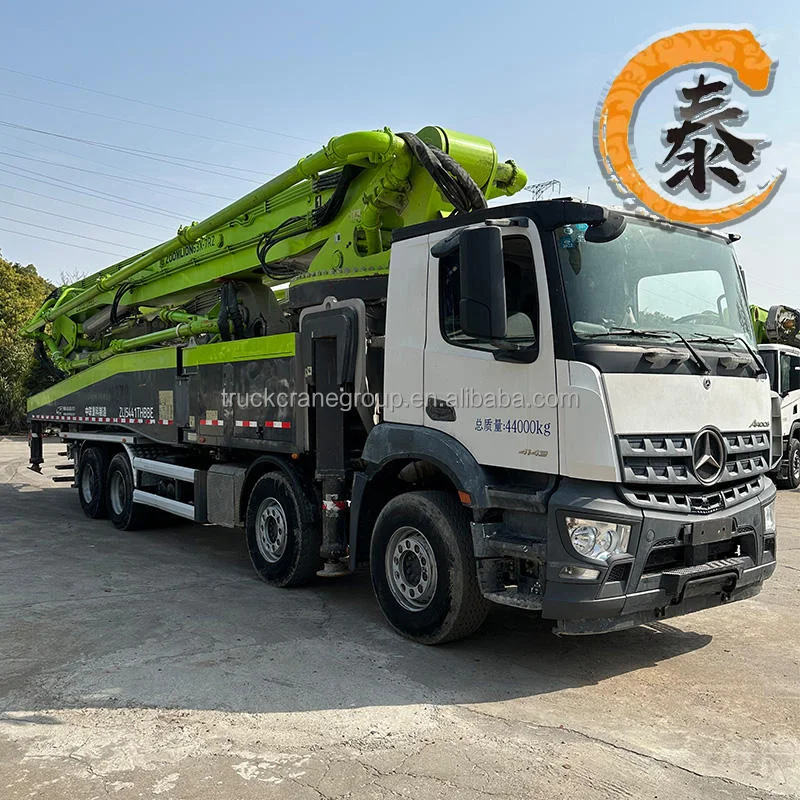 Used 63 Meters Zoomlion Truck Mounted Concrete Pump with Original Paint AROCS Benz Truck's Diesel Power Engine Motor Core