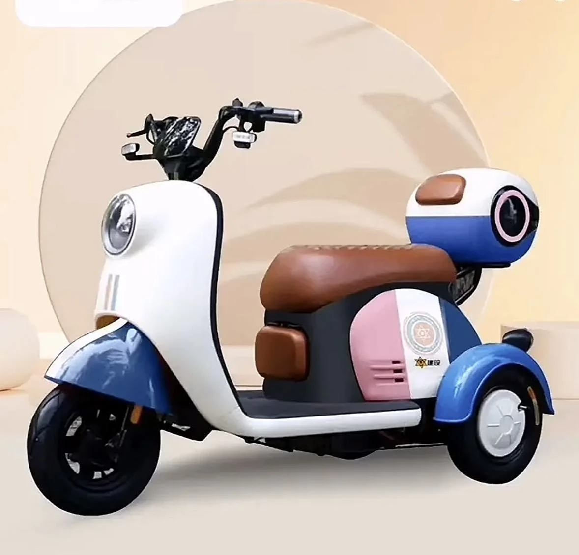 600W Powerful Fashion Electric Tricycle Two Seats Motorcycle