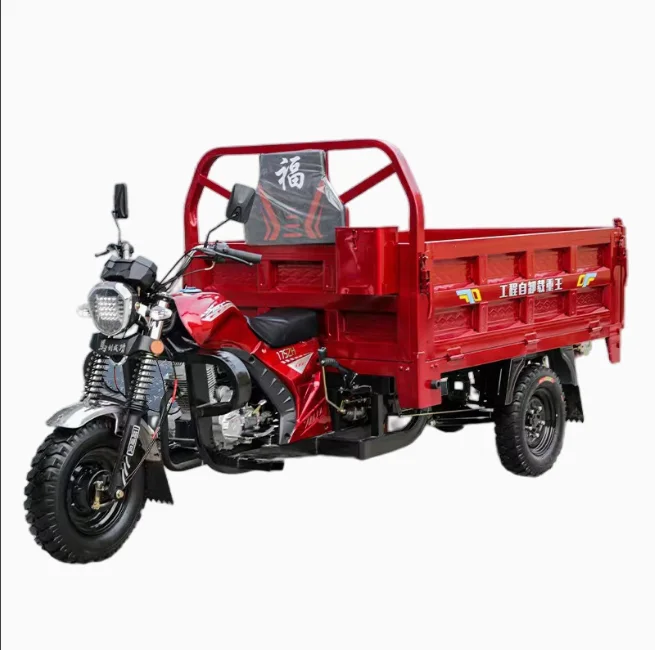 Water-Cooled Cargo Three-Wheel Motorcycle Fuel Gasoline Engine Dump Five-Wheel Electric Spray Agricultural Tricycle
