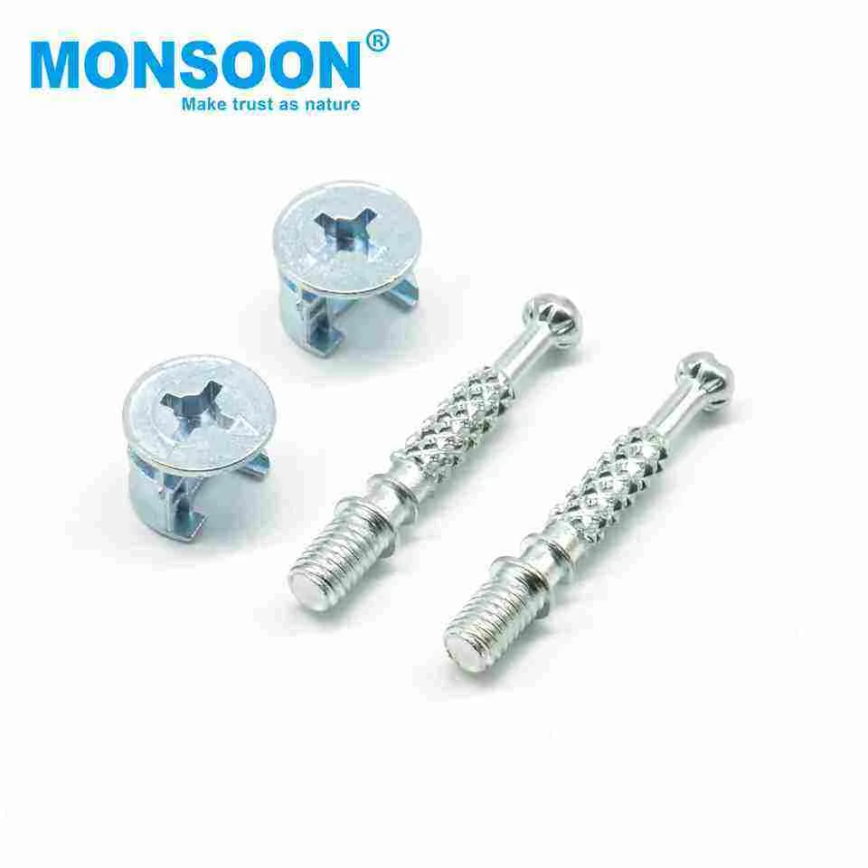 Hardware Cabinet Eccentric Connecting Fittings Panels Cam Lock Insert Nut Three-in-one Plastic Furniture Joint Connector