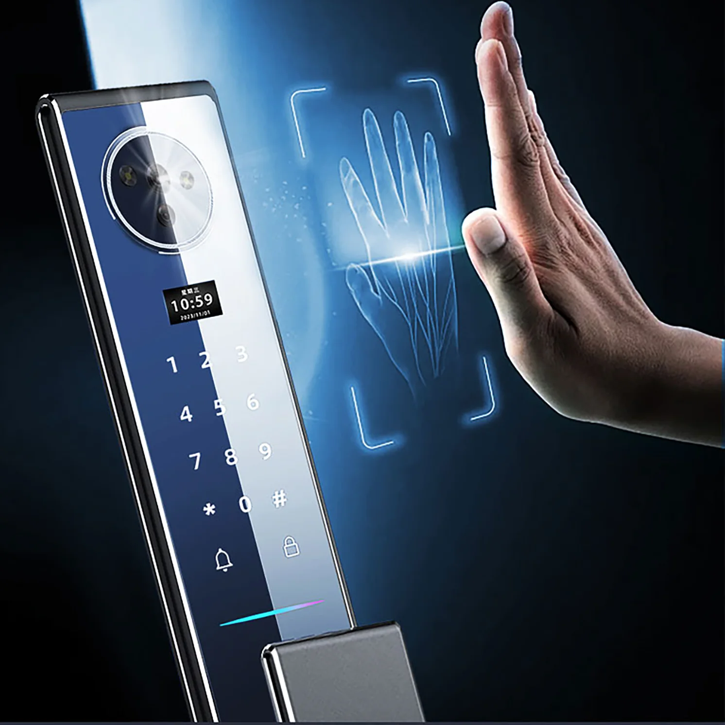 High end palm vein recognition steel electric gate smart front door lock