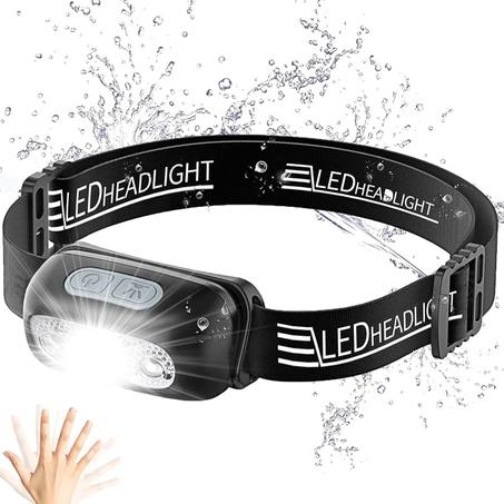 كشاف راس مع مستشعر حركة قابل للشحن ومقاوم للماء