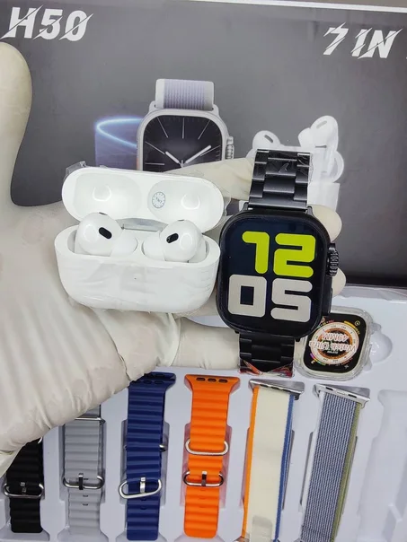 ⌚🎧 باكج H50 الذكي – ساعة + سماعة بلوتوث