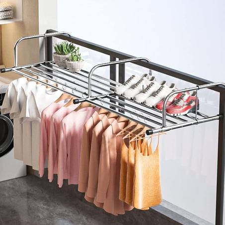 Étendoir à Linge Pliable en Acier Inoxydable