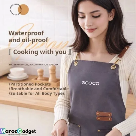 Tablier de Cuisine Imperméable avec Poches – Résistant, Ajustable et Pratique