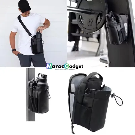 Sac Porte-Bouteille Magnétique avec Rangement Téléphone & Objets
