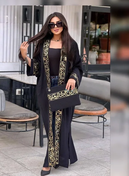 ✨ كيمونو مطروز + صاك مطابق ✨