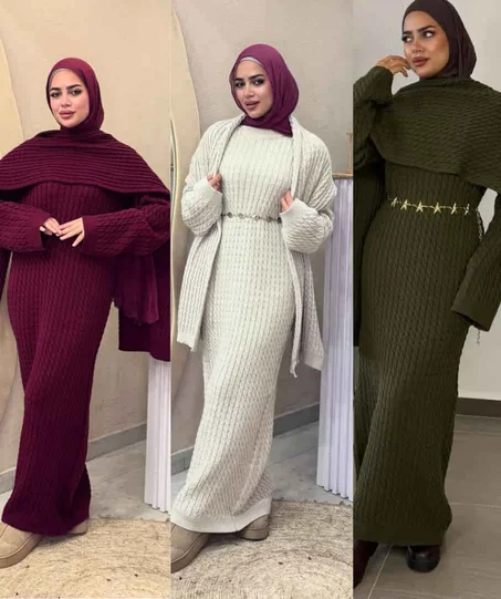 Robe + Chal en maille douce