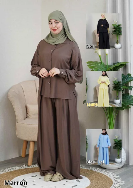 🌸 طقم كريب أنيق ومحتشم